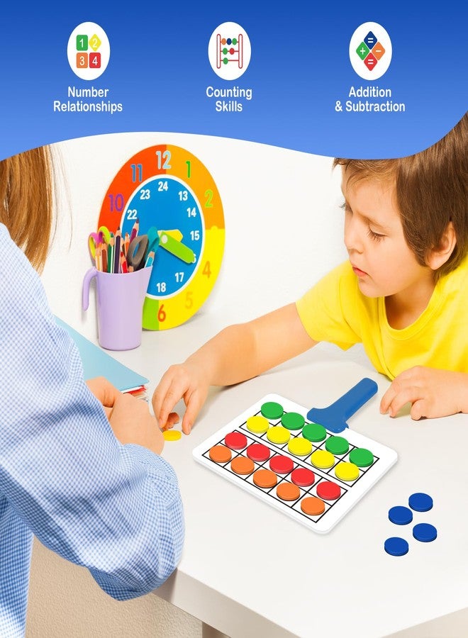 Kasfalci Magnetic Ten-Frame Set,Math Manipulative Games for Kids Toddlers,5 Dry Erase Paddles & 150 Math Counters,Addition & Subtraction Game,Counting Toys,Kindergarten Preschool Classroom Must Haves - Image 4
